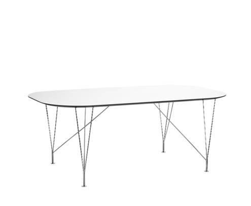 Inter 铬餐桌,白色